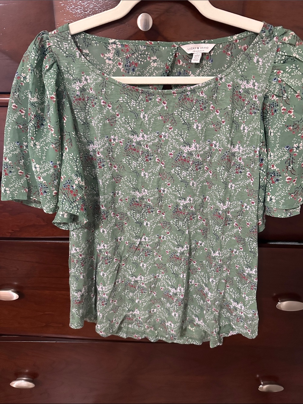 Lucky Brand Sage Green Floral top